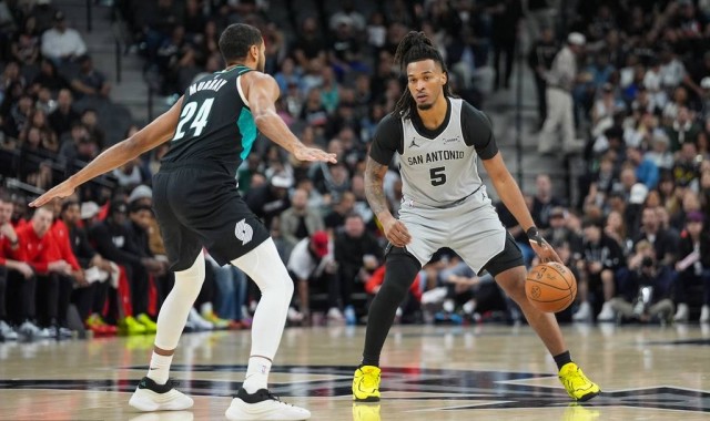 阿夫迪亚29+11+10杨瀚森2分2板 开拓者险胜马刺