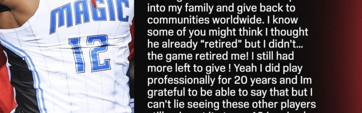 魔兽霍华德长文宣布退役 结束20年篮球职业生涯